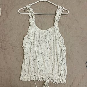 White with black dots tank